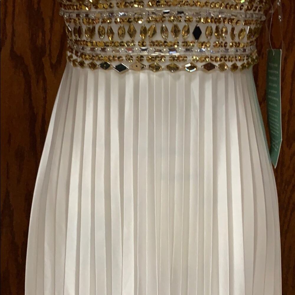 My Michelle One Shoulder Pleated Jeweled Gown - Picture 5 of 14